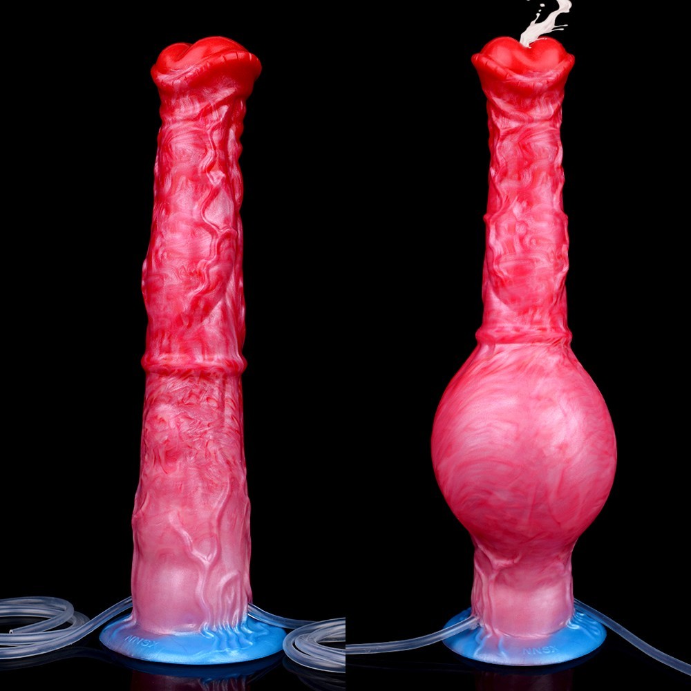 Inflatable Fantasy Squirting Dildo – 12 Inch, Pump Action, Suction Base