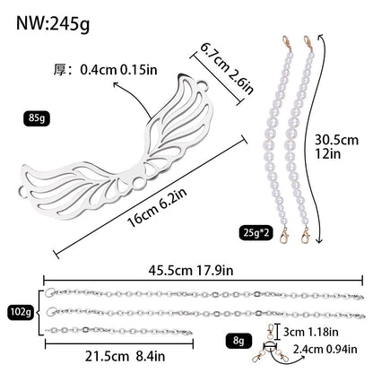 Angel Wings – Steel & Pearl Intimate Crotch Chain | Stainless Steel Body Jewellery