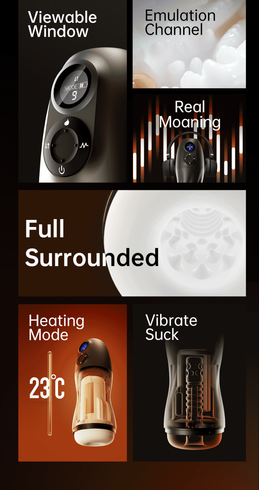 Automated Male Masturbation Cup - Heat - Vibe - Suck