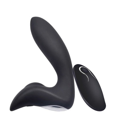 Remote Vibrating Anal Prostate Massager - 12 Intense Modes - Black - 136 x 32mm