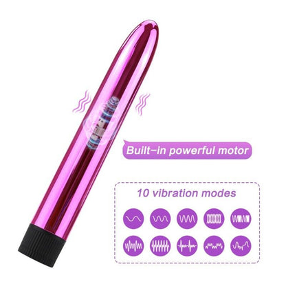 Compact Vibrator - 17cm x 2.5cm - 10 Modes