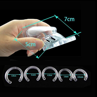 Clear Male Chastity Cage with Lock