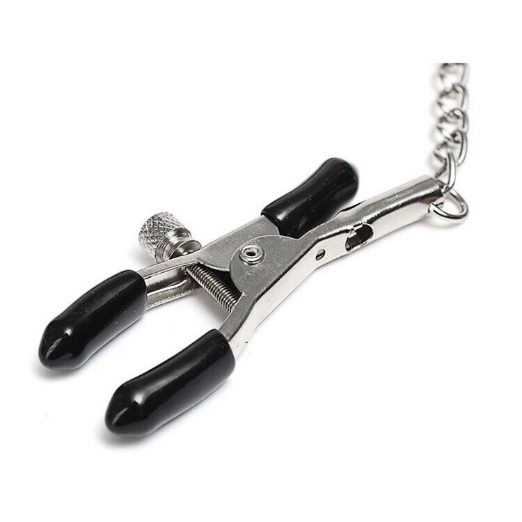 Ball Gag Bondage Collar with Nipple Clamps