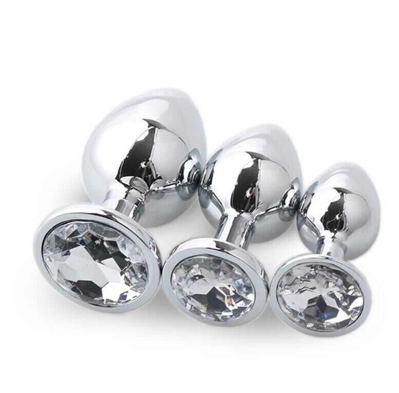Crystal Anal Plug Set in Graduating Sizes (Pink)