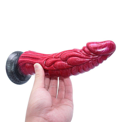 Mystical Fusion - Red and Black Fantasy Dildo - 8.5Inch Length & 2Inch Girth